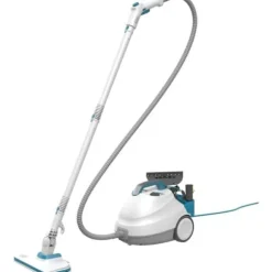 BLACK+DECKER - BHSMP2314-QS - Multifunktionel damprenser 2300W - Reservoir: 1,2L - Kabel: 8m - 14 tilbehør Vit, blå, grå