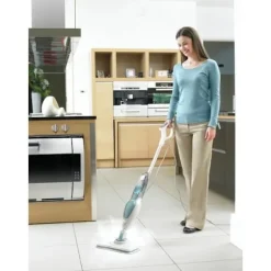 BLACK+DECKER - FSM16CD-QS - 3-i-1 dampvasker 1600W - 2 mikrofiber + 1 tæppeaccessorie inkluderet - 6M kabel Vit, blå, grå