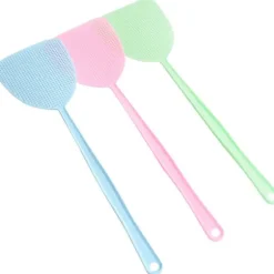 (Blå+Grøn+Pink) Fluesmækker, 3 Enheder Manuel Skadedyrsbekæmpelse, Fleksibel Fluesmækker, Holdbart 42cm Håndtag, Køkkenhjælper