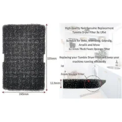 Blomberg Tørretumbler Evaporator Filter Svamp - Pakke med 5, kompatibel Filter Svamp [DB]