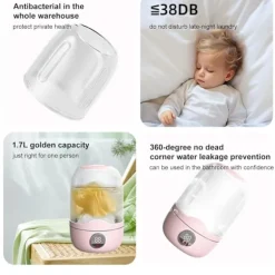 Bærbar Mini Vaskemaskine, Automatisk Tøjrenser med Genopladeligt Batteri