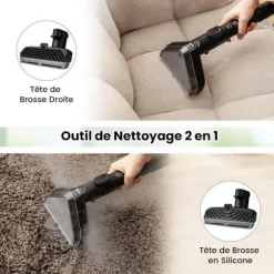 Bærbar Tæpperenser 1800W COSTWAY-Kold/Hot Vand, Styrilisering, Damp-17 kPa-Reservoir 1,1 L-Slange 1,6 M-Børster 2 i 1