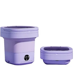 Bærbar vaskemaskine, 11L 2-i-1 foldbar vaskemaskine og tørretumbler-FS3- purple