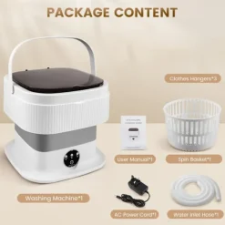 Bærbar vaskemaskine, 10L lille rejsevaskemaskine med centrifugeringsfunktion, undertøj 45db Ultra Stille til babytøj 45 dB Purple