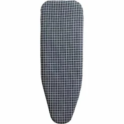 110*34cm strygebrætbetræk, med snøre, pletafvisende, fortykket og varmebestandigt, mørkeblåt ternet mønster.