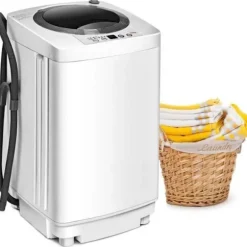 COSTWAY Mini Vaskemaskine med Centrifugering 3,5kg Auto 240W med Tørringsfunktion Betjeningspanel til Lejligheder