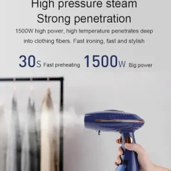 [11D] Damprenser til polstring 1500W, dampdyse i metal, 20 sekunders opvarmning, 168 ml vandtank
