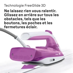 Dampffelder - BRAUN - FI3124PU Freestyle 3 - Effekt 2400 W - SuperCéramic Sål - Vandtank 270 ml - Selvrensende rosa och vitt
