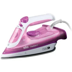 Dampffelder - BRAUN - FI3124PU Freestyle 3 - Effekt 2400 W - SuperCéramic Sål - Vandtank 270 ml - Selvrensende rosa och vitt