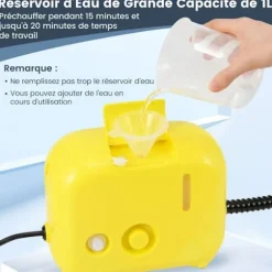 Dampvasker til Bedbug 1600W COSTWAY-180℃-3 Bar-Reservoir 1L-Fortil føring på 15s-Justerbar Intensitet-12 Tilbehør-Gul