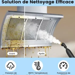 Dampvasker til Sengelus 1600W COSTWAY-180℃-3 Bar-1L Tank-Forvarming på 15s-Justerbar Intensitet-12 Tilbehør-Hvid