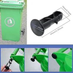 Db 3 par hængselbolte hængselsstifter til skraldespandslåg beholdere til at passe til 240/120/100/60l udendørs skraldespande, 65mm x 18mm, sort plastik | Fyndiq