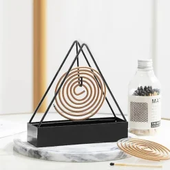 Db Iron Myggespiralholder Røgelseholdere Spiral Røgelsebrænderramme Moderne Afvisende Røgelsesstativ til Husholdning Soveværelse Terrasse Green