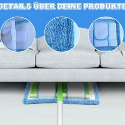 (ee) 3-pak, blå Swiffer-kompatible, genanvendelige udskiftningsklude