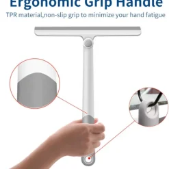 Effektiv rengøringsskraber til badeværelse og hjemmebrug, multifunktionel silikonebladsskraber, skridsikkert håndtag, elegant design, 360° drejelig, 2-pak | Fyndiq