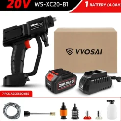Elbilvasker, Højtryk, Trådløs Design, 20V WS-XC20-B1