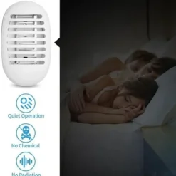 Elektrisk Myggedræber – Kraftfuld Insektdræber, Myggefænger & Fluefælde til Indendørs og Udendørs White 2 Pack