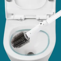 Elektrisk rengøringsbørste Lang håndtag gulvbørste Opladning Hjem badeværelse moppe Toiletbørste Køkken rengøringsværktøjer Væg toiletbørste med tre børstehoveder White Free Size | Fyndiq