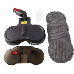 Elektrisk våd og tør moppehoved til V7 V8 V10 V11 udskiftelige dele med vandtank moppepuder vandkop gray
