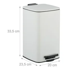 Firkantet pedalspand 8L med soft-Close låg og liners