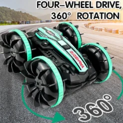 Fjernstyret Amfibie 4WD Vandtæt Stunt Offroad Bil til Børn 2.4GHz Fjernbetjening 360° Roterende Fjernstyret Bil Vand