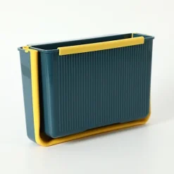 Foldbar Vægmonteret Køkken Affaldsspand, Blå/Gul blue yellow