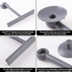 Glas Visker Bruser Skraber GRÅ grey
