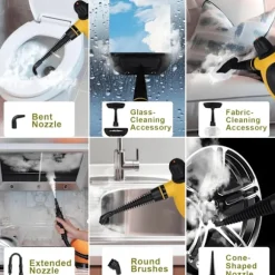 Hjemmerenser, 1050W med 9 tilbehør, 250 ml-CJY Steam Cleaner