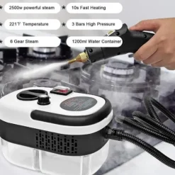 Højtryks 2500W Damprenser med 3 Børster & 6 Indstillinger