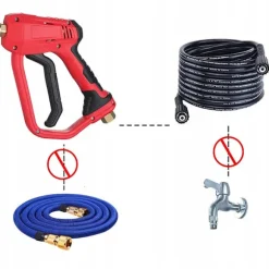 Højtrykspistol Rød 4000 PSI M22 – Ergonomisk Håndtag | Hurtigkobling 1/4” | Kompatibel med Nilfisk C110, C120