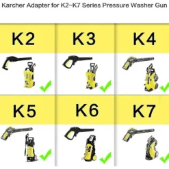Højtryksrenser Adapter Fitting Til Karcher K2 K3 K4 K5 K6 K7 Krcher Pistoler, 1/4' Quick Connect Hun Fitting, Med 5 Multi-vinkel Pow (FMY)