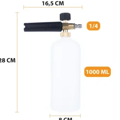 Højtryksrenser Sæt 5-i-1 300 Bar M22 – Pistol, Skumlanse 1L, 5 QC Dyser, Roterende Børste | Quick Connect | Kompatibel med Lavor, Parkside, Karcher HD | Fyndiq