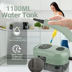Håndholdt damprenser 2500W – 6 dampniveauer, 3,0 BAR tryk, 1100 ml vandtank til dybdegående rengøring i hjemmet White