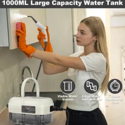 Håndholdt trykrenser med damp, 1000 ml vandtank, 15 sek. opvarmningstid White