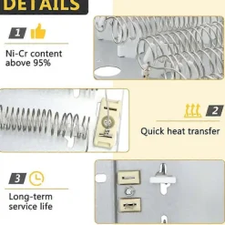 Hot tilbud til lav pris! WPY503978, 510329P, AP6024199 Tørretumbler Varmeelementer Kit Passer til Speed Queen Maytag MagAmana Erstatter 503978 14218929-Glad Silver | Fyndiq
