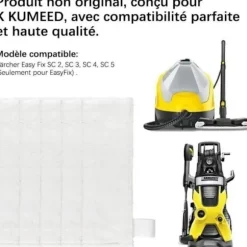 (Hvid) 5 stk. mikrofiberklude til SC2 SC3 SC4 SC5 Karcher Easy Fix, udskiftningsklude til Karcher damprenser SC-serien White