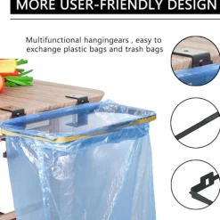 {hw} Skraldeposeholder, hængende skraldeposeholder, skraldeposeholder i rustfrit stål, til køkken, garderobe, camping