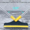 2-i-1 Gulvbørste med Langt Håndtag og 3 Stænger 101cm Fugebørste med Skraber og Hård Børsteskraber med 120 Squeegee Roterende Flisebørste
