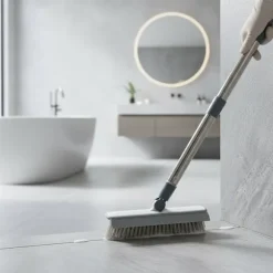 2-i-1 V-formet sprækkebørste, 180° drejeligt hoved, til badekar, badeværelsesvæg, gulv og glasbordplade