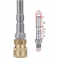 JetLink SteelConnect Adapter til Nilfisk – Hurtigkobling 1/4" | Rustfrit Stal & Messing | Kompatibel med Nilfisk C110, C120