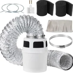Kit til ventilering af tørretumbler 3 i 1 - Duoku - med vandbeholder - udvideligt afløbsrør af aluminium 1,5 m
