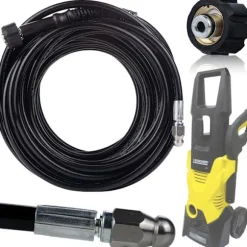 Kloakrenserslange 40M M22 med Adapter – Højtryk | Fleksibel | Kompatibel med Karcher K2, K4, HD
