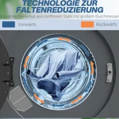 Kompakt tørretumbler, 4 kg kapacitet, 6 programmer, berøringskontrol