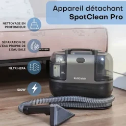 KotiCidsin Sofa Tæpperenser, Shampooer 500W, Tekstilrenser til Tæpper, Madrasser, Bilinteriør, Gardiner Sort