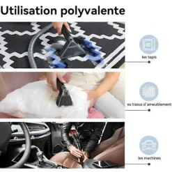 KotiCidsin Sofa Tæpperenser, Shampooer 500W, Tekstilrenser til Tæpper, Madrasser, Bilinteriør, Gardiner Sort