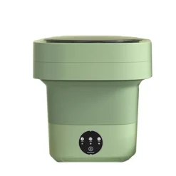 11L Foldbar Vaskemaskine med Ekstern Afløbsslange - Bærbar Mini Vaskemaskine & Centrifuge Green Green