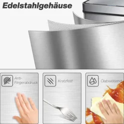 50L sensor skraldespand, rustfrit stål, lugtkontrol