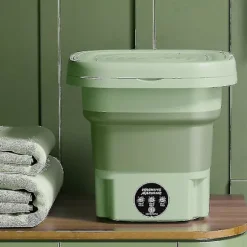 8l Vikbar Vaskemaskine Bærbar Strømpe Og Undertøj Foldbar Husholdnings Vaskemaskine 3 Tilstande Med Snurre Tørring BY Purple Purple UK
