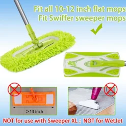 [LCS] Genanvendelige mikrofiber tørmoppeklude til vådmopper, kompatible med Swiffer Sweeper moppe, erstatningsmopper til rengøring af hårde trægulve (C) | Fyndiq