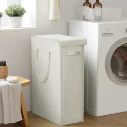[LCS]60L Slank vasketøjskurv med låg Smal vasketøjskurv med håndtag Opgraderet foldbar